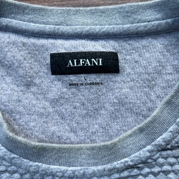 Alfani Men's Crewneck Sweater in Textured Gray - Picture 3 of 6